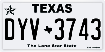 TX license plate DYV3743