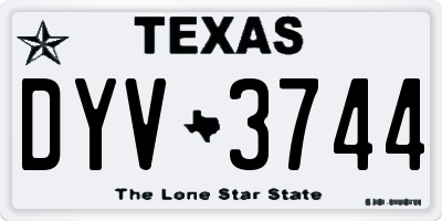 TX license plate DYV3744