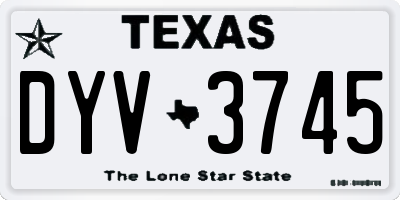 TX license plate DYV3745