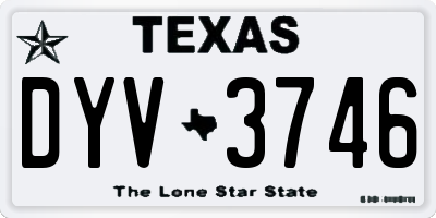 TX license plate DYV3746