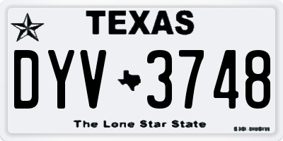 TX license plate DYV3748