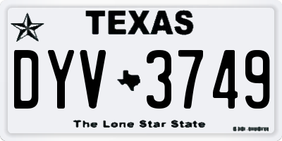 TX license plate DYV3749