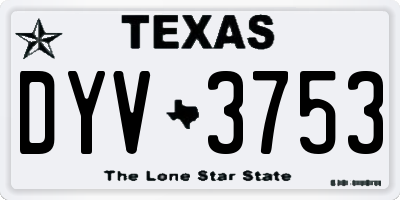TX license plate DYV3753