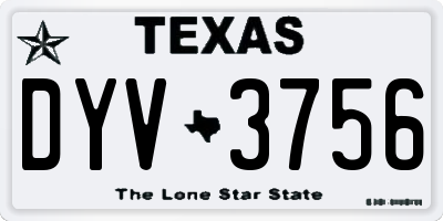 TX license plate DYV3756