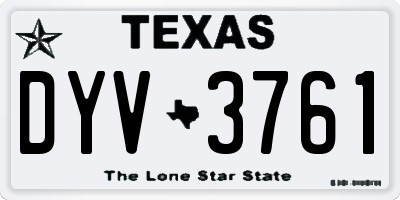 TX license plate DYV3761