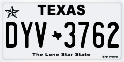 TX license plate DYV3762