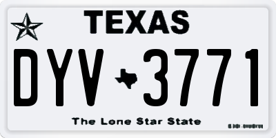 TX license plate DYV3771