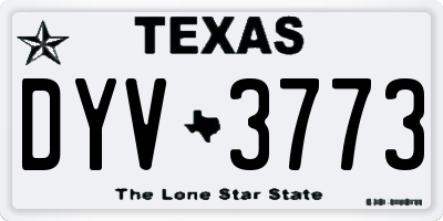 TX license plate DYV3773