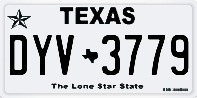 TX license plate DYV3779