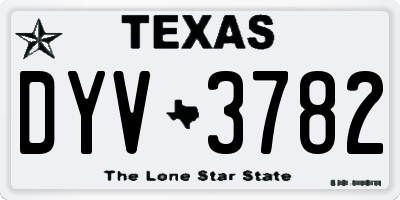 TX license plate DYV3782