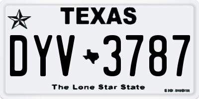 TX license plate DYV3787