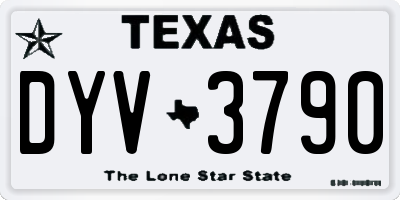 TX license plate DYV3790