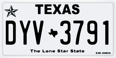TX license plate DYV3791