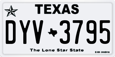 TX license plate DYV3795