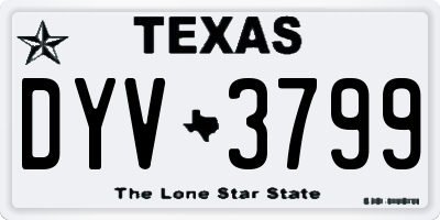 TX license plate DYV3799