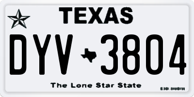 TX license plate DYV3804
