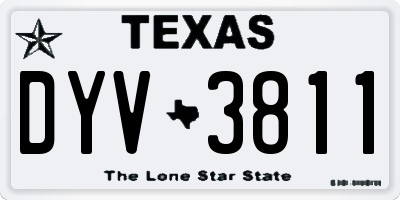 TX license plate DYV3811