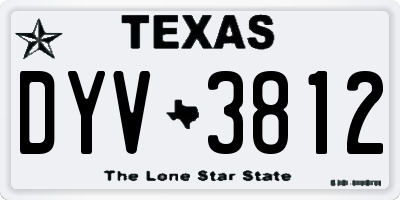 TX license plate DYV3812