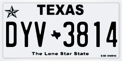 TX license plate DYV3814