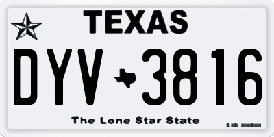 TX license plate DYV3816
