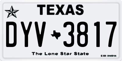 TX license plate DYV3817