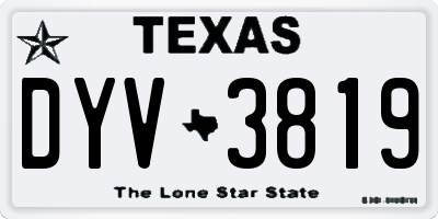 TX license plate DYV3819