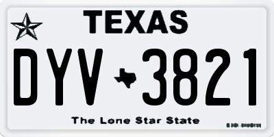 TX license plate DYV3821