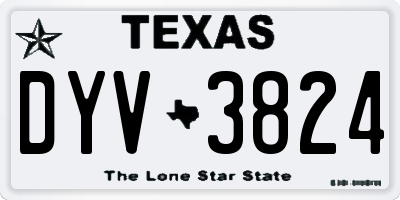 TX license plate DYV3824