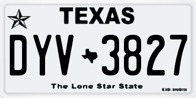 TX license plate DYV3827