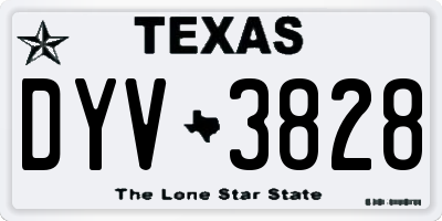 TX license plate DYV3828