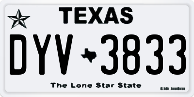 TX license plate DYV3833