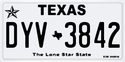 TX license plate DYV3842