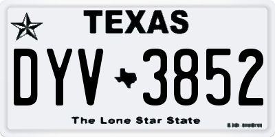 TX license plate DYV3852