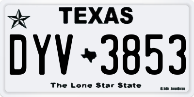 TX license plate DYV3853