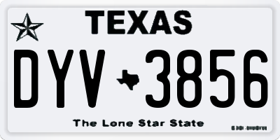 TX license plate DYV3856