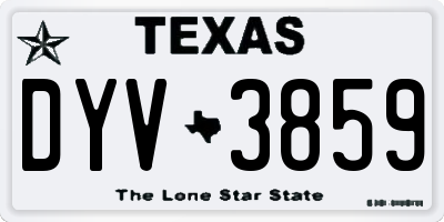 TX license plate DYV3859