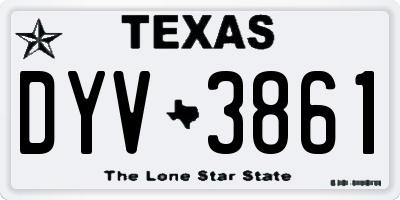 TX license plate DYV3861