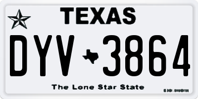 TX license plate DYV3864