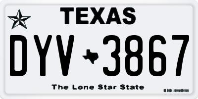 TX license plate DYV3867
