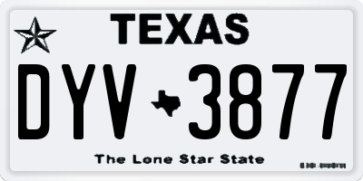 TX license plate DYV3877