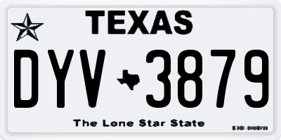 TX license plate DYV3879