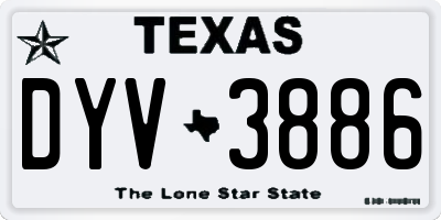 TX license plate DYV3886