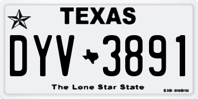 TX license plate DYV3891