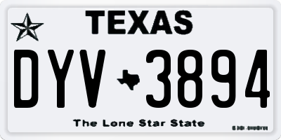 TX license plate DYV3894