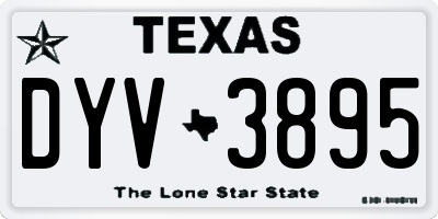 TX license plate DYV3895