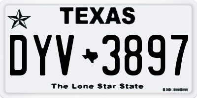 TX license plate DYV3897