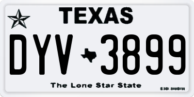 TX license plate DYV3899