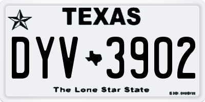 TX license plate DYV3902