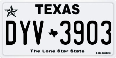 TX license plate DYV3903