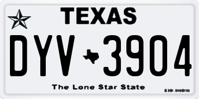 TX license plate DYV3904